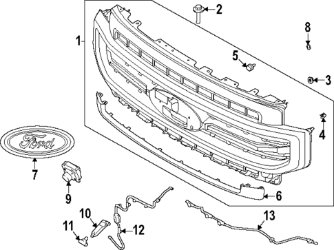 Grille & Components for 2020 Ford F-450 Super Duty #1