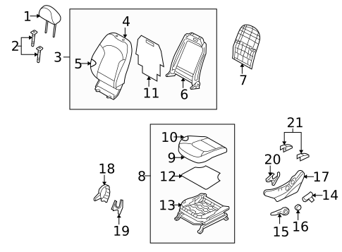 Driver Seat Components for 2013 Hyundai Tucson #0