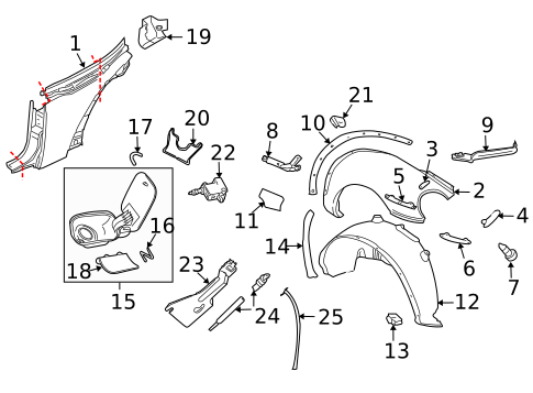 Quarter Panel & Components for 2003 Volkswagen Beetle #1