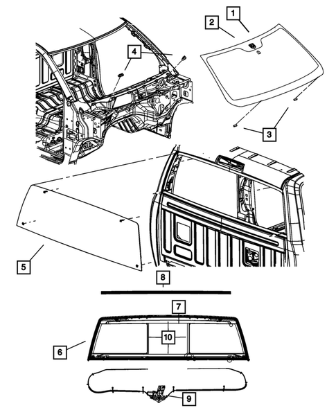 Glass and Interior Rear View Mirror for 2011 Ram 2500 #0
