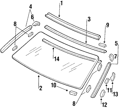 Glass - Windshield for 1987 Acura Integra #0