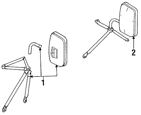 Outside Mirrors for 1985 Dodge W150 #1