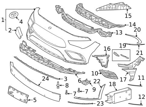Bumper & Components - Front for 2022 Mercedes-Benz CLA35 AMG #0