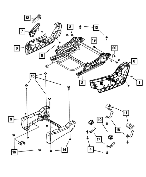 Front Seats - Adjusters, Recliners, Shields and Risers for 2015 Chrysler Town & Country #3