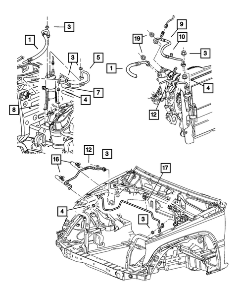 Air Conditioner and Heater Plumbing for 2005 Jeep Liberty #1