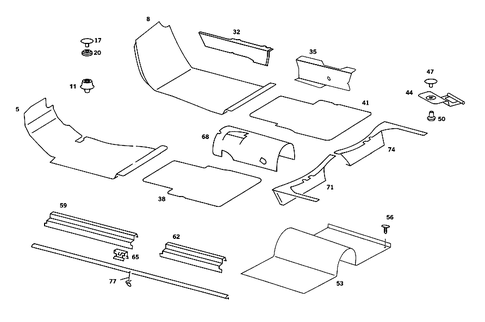 Flooring, Hat Tray for 1989 Mercedes-Benz 190 E #0