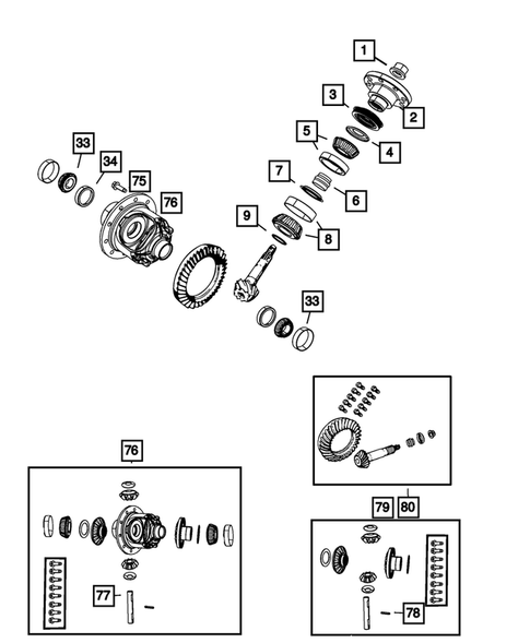 Front Axle; Housing, Differential and Vent for 2010 Jeep Wrangler #0