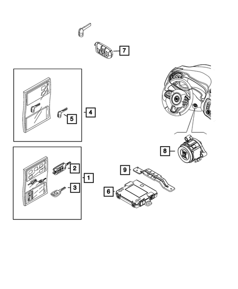 Keys, Modules and Engine Controllers for 2017 Fiat 500X #3