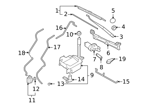 Wiper & Washer Components for 2010 Hyundai Santa Fe #0