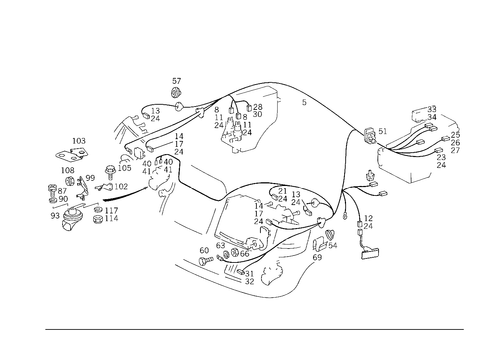 Headlamp Cable Harness and Horn for 1992 Mercedes-Benz 500E #1