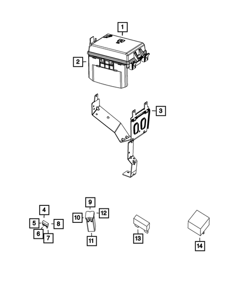 Power Distribution Center, Fuse Block, Junction Block, Relays and Fuses for 2013 Dodge Challenger #0
