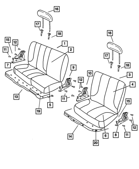 Rear Seats - Second Row for 2009 Dodge Ram 3500 #4