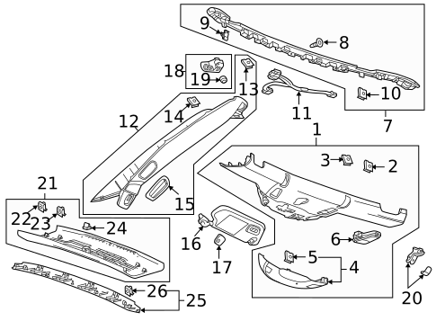 Interior Trim - Roof for 2019 Chevrolet Corvette #0