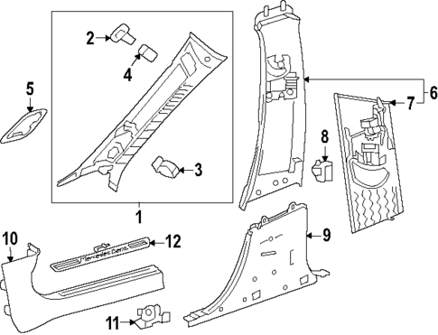 Interior Trim - Pillars for 2022 Mercedes-Benz GLB35 AMG #0