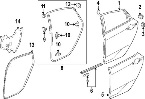 Door & Components for 2022 Honda Civic #2