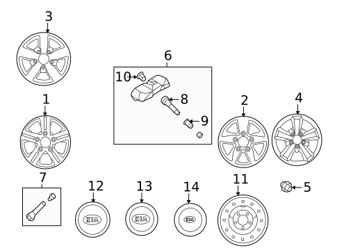 Tire Pressure Monitor Components for 2008 Kia Sorento #1