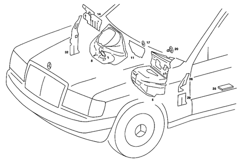 Insulation in Passenger Compartment for 1990 Mercedes-Benz 190E #0