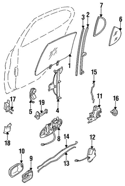 Glass - Rear Door for 1995 INFINITI J30 #0