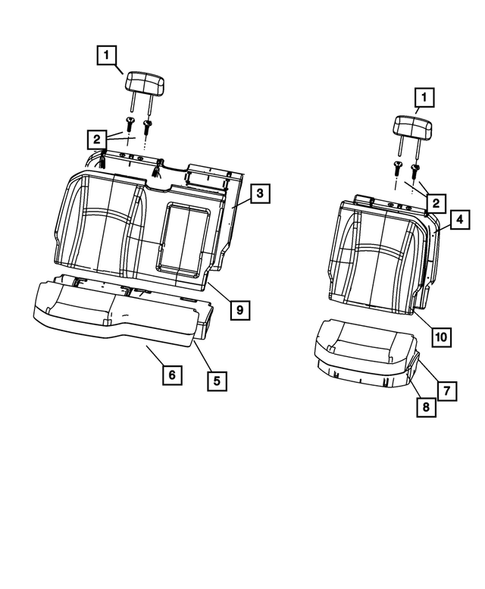 Rear Seats - Second Row for 2011 Ram 1500 #4