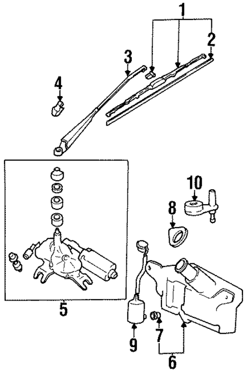 Wiper & Washer Components for 2000 Hyundai Elantra #1