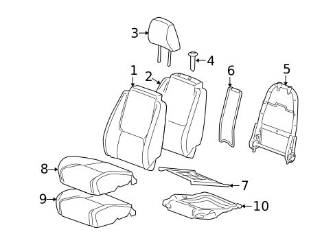 Front Seat Components for 2007 Pontiac Torrent #2
