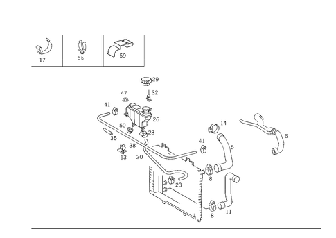 Expansion Tank, Mounting and Hoses for 1999 Mercedes-Benz CLK430 #0