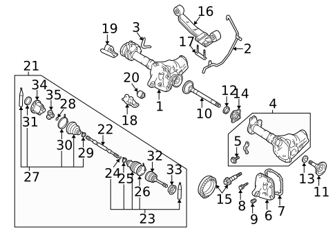 Carrier & Front Axles for 2000 Nissan Frontier #0