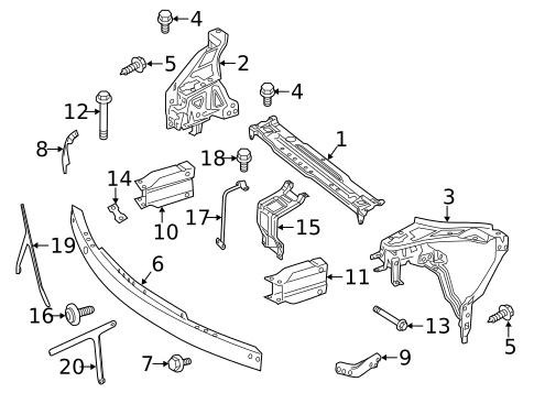 Radiator Support for 2013 Mercedes-Benz E350 #1