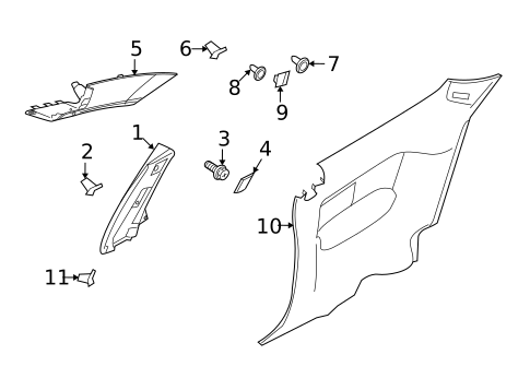 Interior Trim - Quarter Panels for 2010 Ford Focus #0
