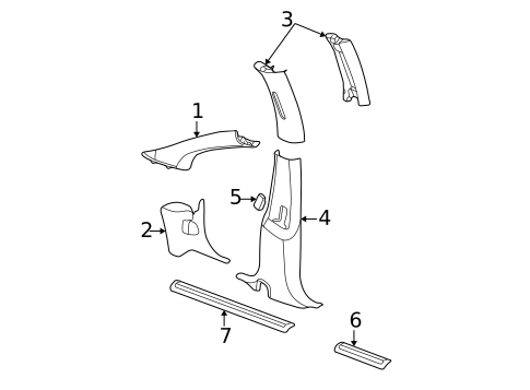 Interior Trim - Pillars for 2003 Dodge Neon #0