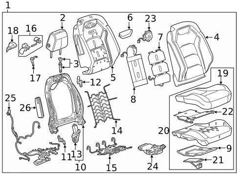 Passenger Seat Components for 2022 Chevrolet Camaro #1