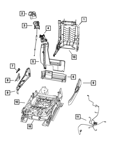Front Seats - Adjusters, Recliners, Shields and Risers for 2008 Chrysler Sebring #2