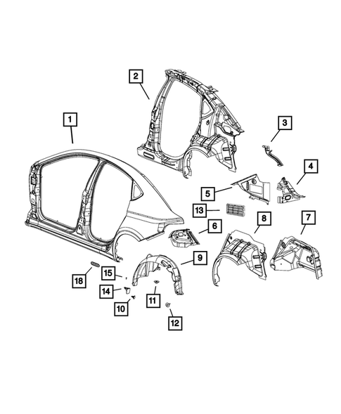Aperture Panel and Pillar Supports for 2013 Dodge Dart #0
