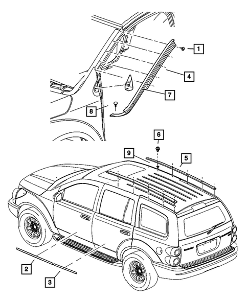 Moldings and Ornamentation for 2007 Dodge Durango #0