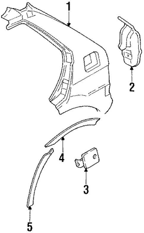 Quarter Panel & Components for 1993 Subaru Justy #1