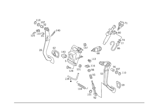 Pedal Assembly with Bearing for 1992 Mercedes-Benz 400SE #0