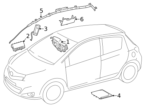 Air Bag Components for 2012 Toyota Yaris #1