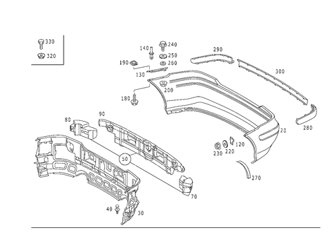 Rear Bumper for 1999 Mercedes-Benz SLK 230 #2