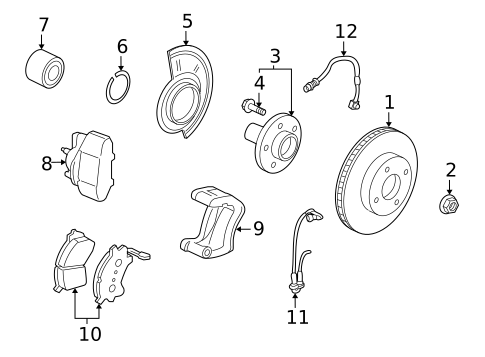 Front Brakes for 2007 Mercury Mariner #1