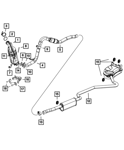 Exhaust System for 2015 Dodge Journey #2