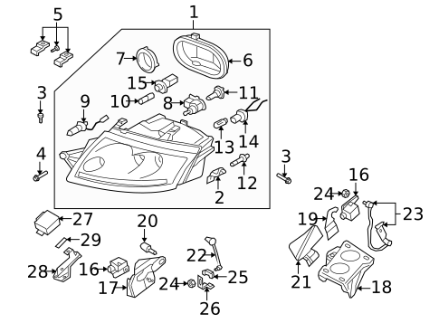 Bulbs - Chassis for 2000 Audi TT #1