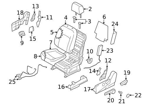 Driver Seat Components for 2009 Nissan Rogue #1