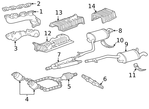 Exhaust Components for 2002 Lexus LS430 #0