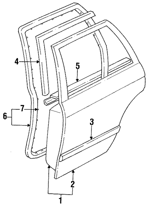 Door & Components for 1985 Nissan Maxima #2