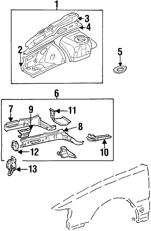 Structural Components & Rails for 1993 Lexus GS300 #0