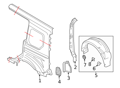 Side Panel & Components for 2021 Ford Transit Connect #7