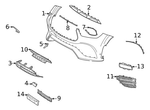 Bumper & Components - Front for 2021 Mercedes-Benz GLE63 AMG S #4
