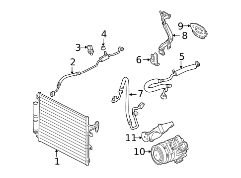 Condenser, Compressor & Lines for 2006 Land Rover LR3 #0