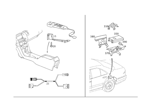 Car Phone, Voice Control System and Distress Call for 1999 Mercedes-Benz E430 #2