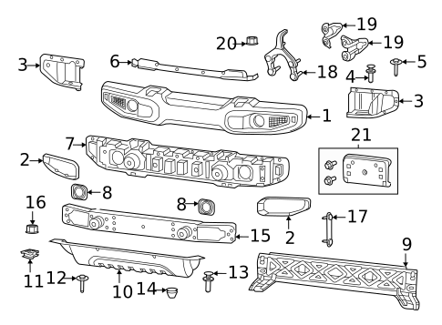 Bumper & Components - Front for 2018 Jeep Wrangler #0